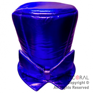 SOMBRERO GALERA METAL LISO CON MO�O AZUL x 1